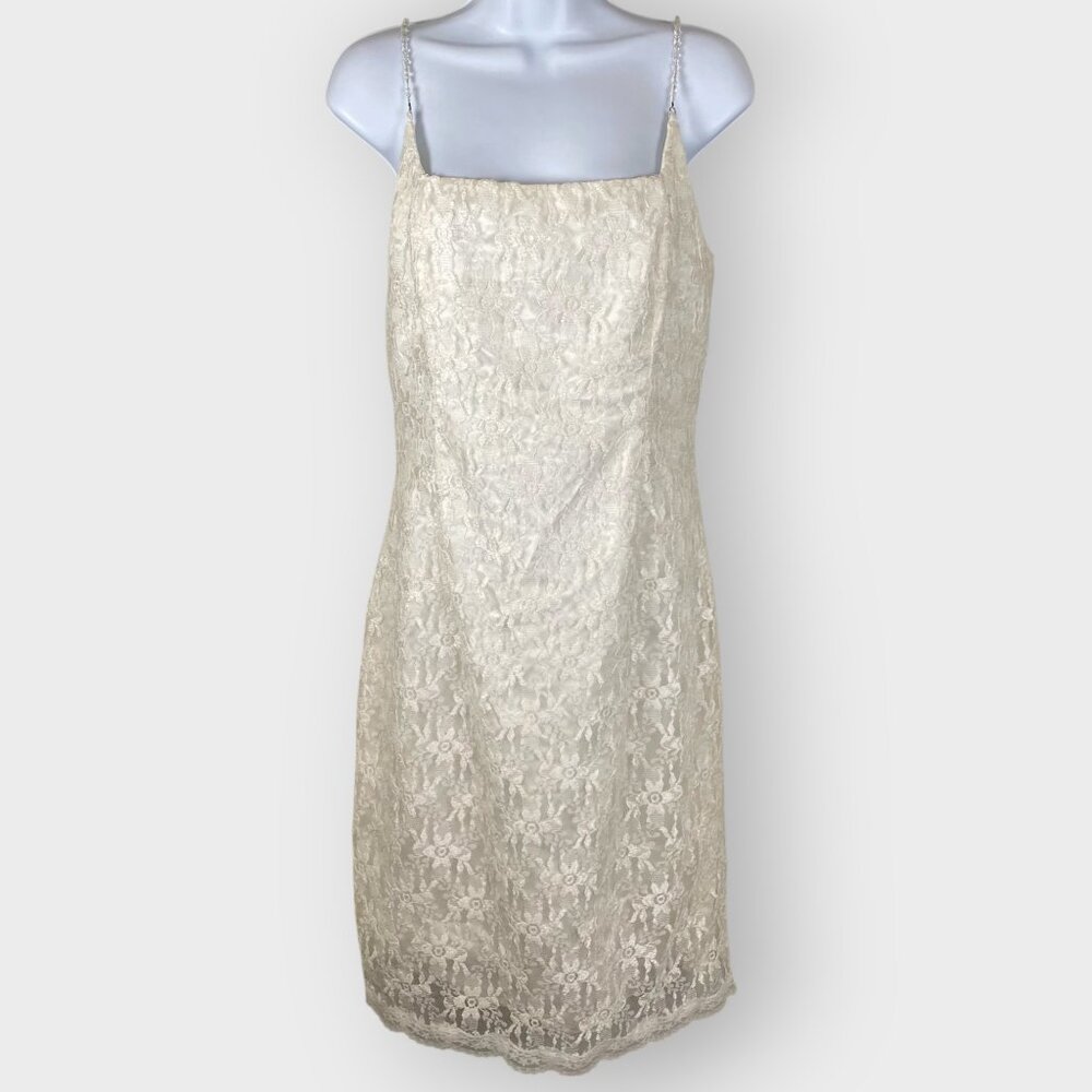 Vtg Jessica McClintock Gunne Sax Lace Dress | 9 | Lace | USA | Bridal